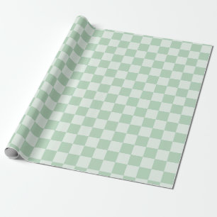 Pastel Green Chequerboard Wrapping Paper