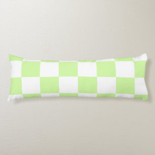 Pastel Green Chequered Gingham Pattern Body Pillow