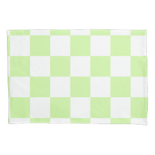 Pastel Green Chequered Gingham Pattern Pillowcase