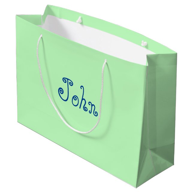 Pastel Green Colour Baby Shower Gift Bag (Back Angled)