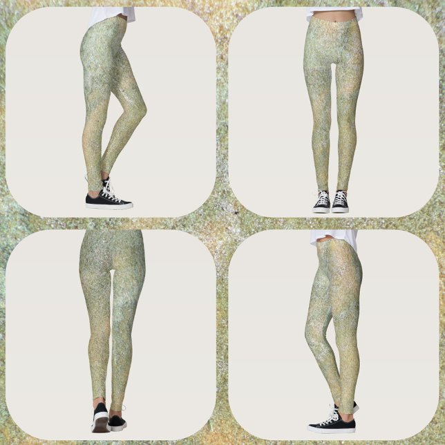 Pastel Green Crean Beige Natural Sandstone Leggings (Creator Uploaded)