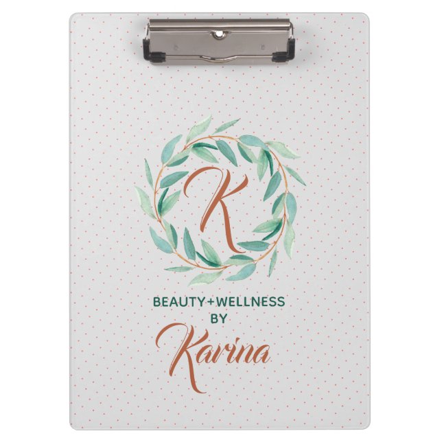 Pastel-Green Eucalyptus Leafs Wreath Clipboard (Front)