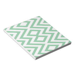 Pastel green geometric pattern notepad