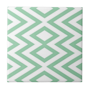 Pastel green geometric pattern tile