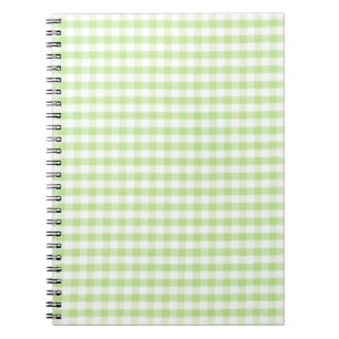 Pastel Green Gingham pattern Notebook