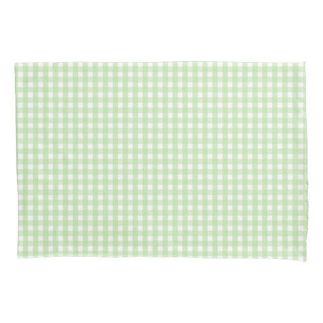 Pastel Green Gingham Pattern Pillowcase (Front)