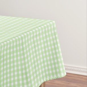 Pastel Green Gingham Pattern Tablecloth