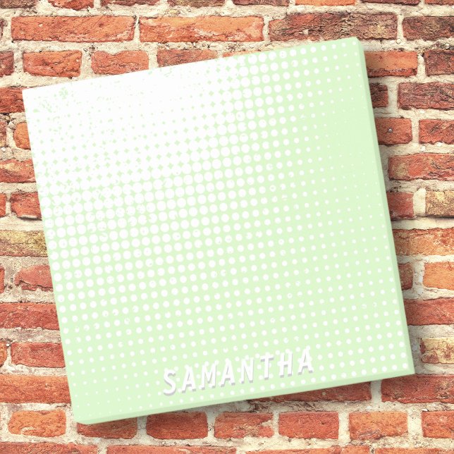 Pastel green halftone gradient chic custom name post-it notes (Creator Uploaded)
