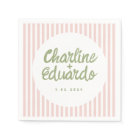 Pastel Green Handwriting Retro Wedding Napkins