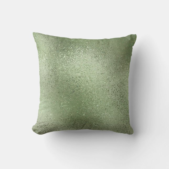 Pastel green iridescent shimmering background throw pillow (Front)