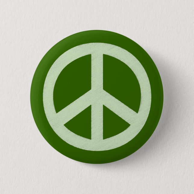 Pastel Green Peace Sign 2 Inch Round Button (Front)