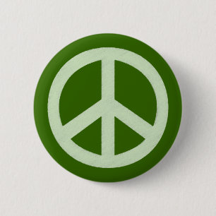 Pastel Green Peace Sign 2 Inch Round Button