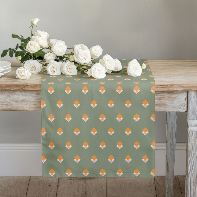 Pastel Green Runner Groovy 70s Floral Table Look (Pastel Green Runner Groovy 70s Floral Table Look)