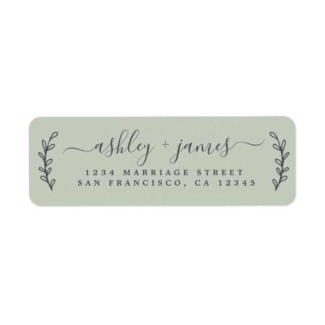 Pastel Green Script Return Address (Front)