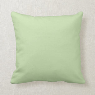 Pastel Green Solid Colour Pairs Aloe Gel 058-83-18 Throw Pillow