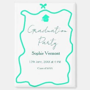 pastel green spanish border bow graduation party magnet