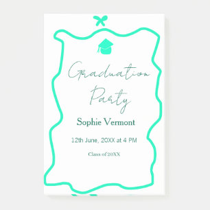 pastel green spanish border bow graduation party  post-it notes