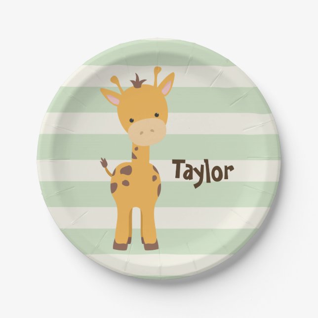 Pastel Green Stripes.jpg Paper Plate (Front)