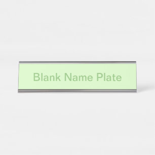 Pastel Green Tea Leaf Solid Colour Desk Name Plate