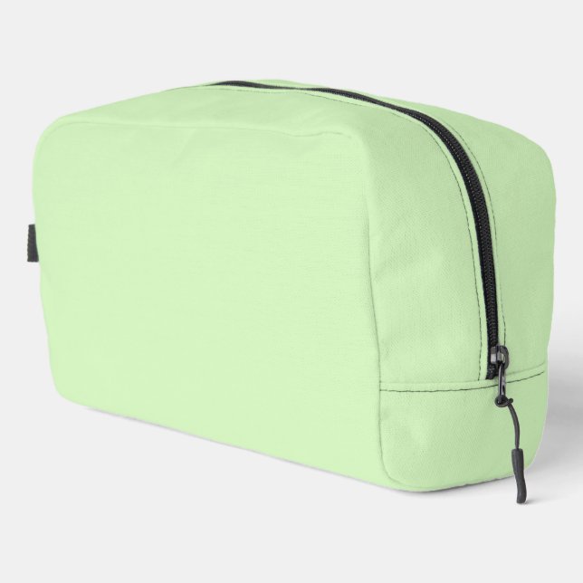 Pastel Green Tea Leaf Solid Colour Dopp Kit (Right Corner)