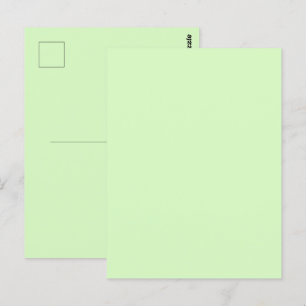 Pastel Green Tea Leaf Solid Colour Postcard