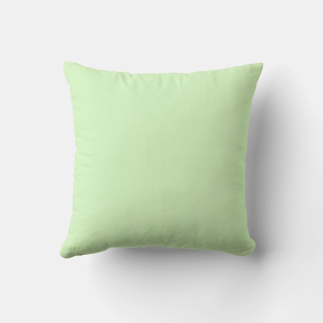 Pastel Green Tea Leaf Solid Colour Throw Pillow (Back)