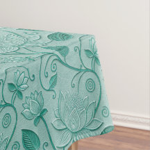 Pastel Green Tones Lotus Embossed look