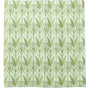 Pastel Green Tropical Foliage Nature Deco Pattern