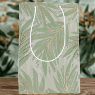 Pastel Green Tropical Palm Tree Holiday  Medium Gift Bag