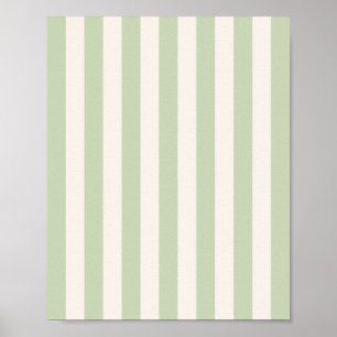 Pastel Green Vertical Stripes Poster