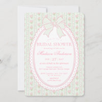 Pastel Green Vintage Fancy Floral Bridal Shower