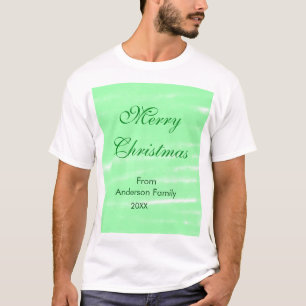 Pastel green watercolor merry christmas modern boh T-Shirt