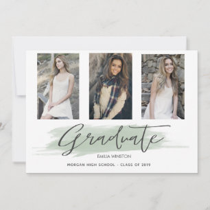 Pastel Green Whimsical ⎢Graduation Photo Card