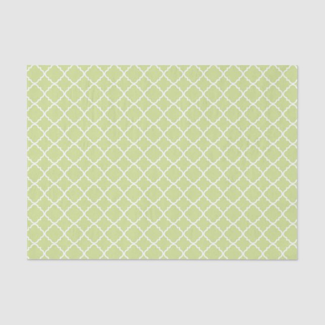 PASTEL GREEN & WHITE PATTERNS TISSUE PAPER (Front)
