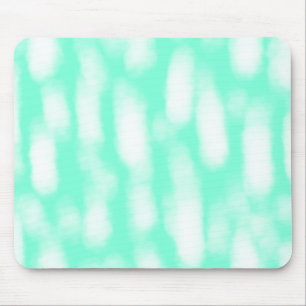 Pastel green white watercolor stripes abstract pat mouse pad