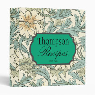 Pastel greenery Family recipes Floral Classic Binder