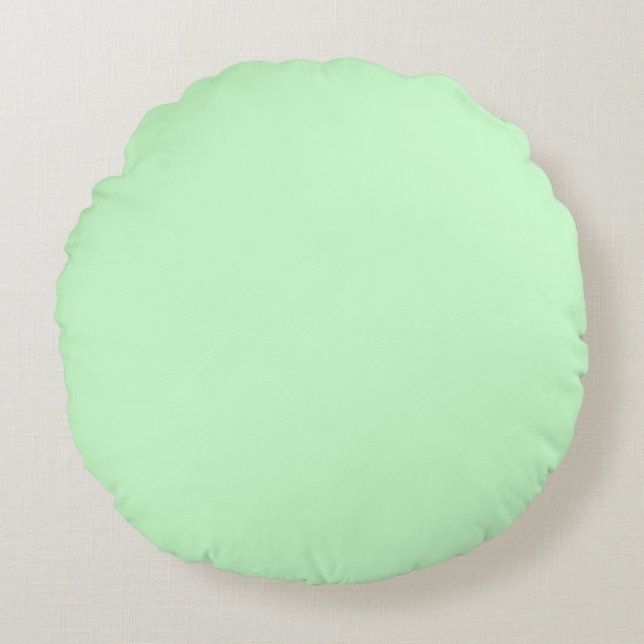 Pastel Grey muted Green solid plain colour Custom Round Pillow (Front)