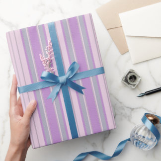 Pastel Grey, Purple & Green Chevron Stripes Wrapping Paper