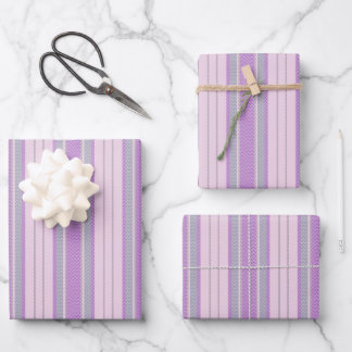 Pastel Grey, Purple & Green Chevron Stripes Wrapping Paper Sheet