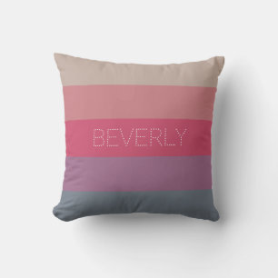 Pastel Grey purple Pink 5 Colours Personalized Nam Throw Pillow
