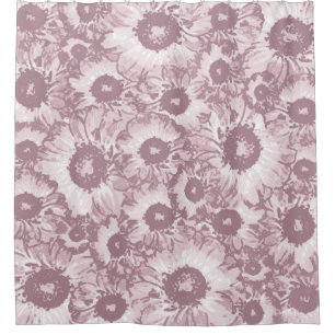 Pastel Grey Rose Pink Floral Pattern