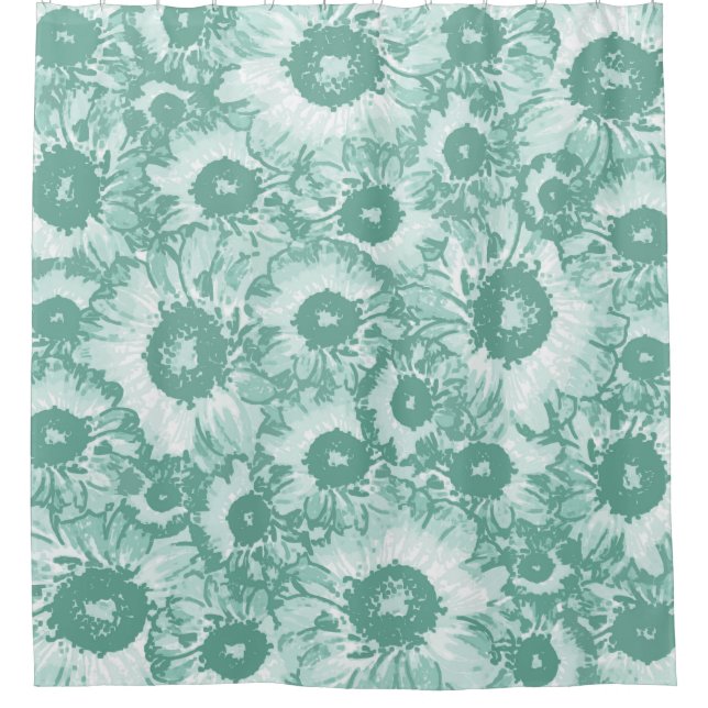 Pastel Grey Teal Green Floral Pattern (Front)