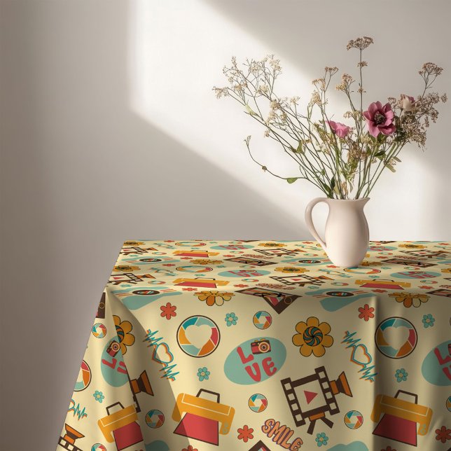 Pastel Groove Tablecloth 60s Style Dining Flair (Pastel Groove Tablecloth 60s Style Dining Flair)
