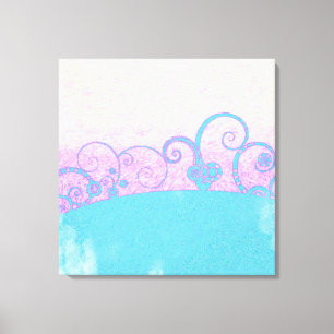 Pastel Grunge Fantasy Wrapped Canvas Print