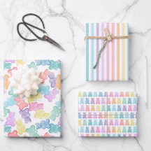 Pastel Gummy Bears Party Wrapping Paper
