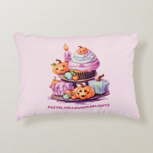 Pastel Halloween Delights – Enchanting Pastel Cake Accent Pillow