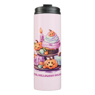 Pastel Halloween Delights – Enchanting Pastel Cake Thermal Tumbler