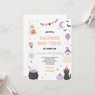 Pastel Halloween Ghost Party Birthday Invitation
