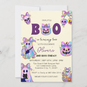 Pastel Halloween Girl Birthday Invitation, Spooky Invitation