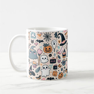 Pastel Halloween Pattern With Pumpkin Ghost  Coffee Mug
